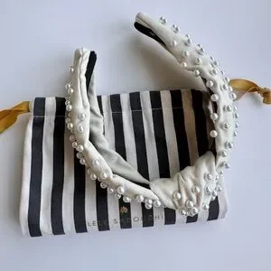 Lele Sadoughi Cream Studded Headband Lele Sadoughi | Accessories | Lele Sadoughi White Hair  main image 2